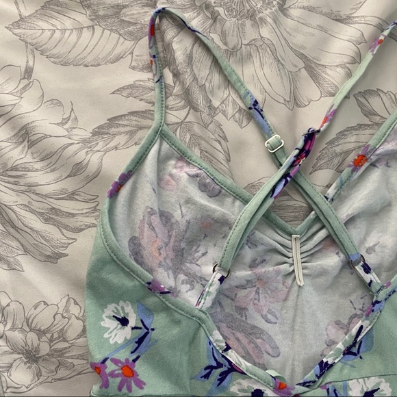 Teal floral babydoll dress - Picture 4 of 6